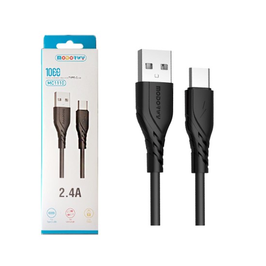 Modorwy Cable MC1110 Type C 2.4A 1m Black Modorwy Cable MC1110 Type C 2.4A 1m Black